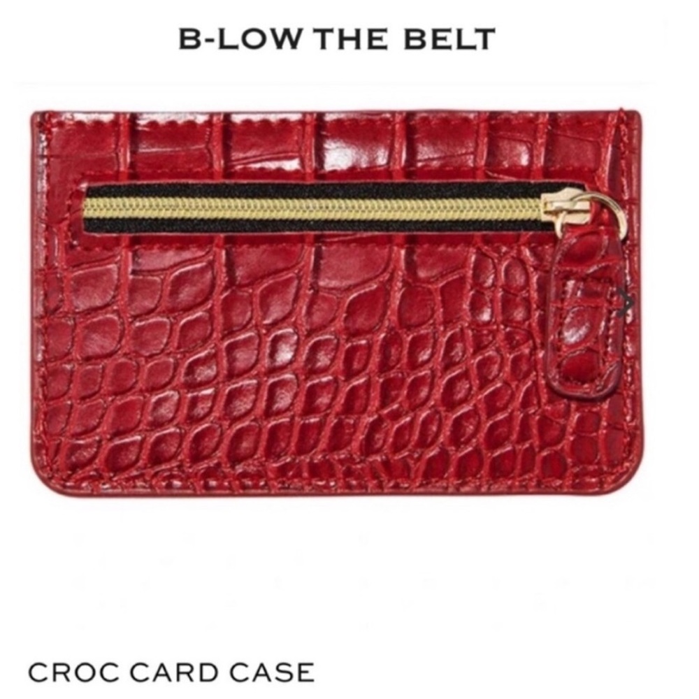 New B-low The Belt Croc Card Case Red New With Tags